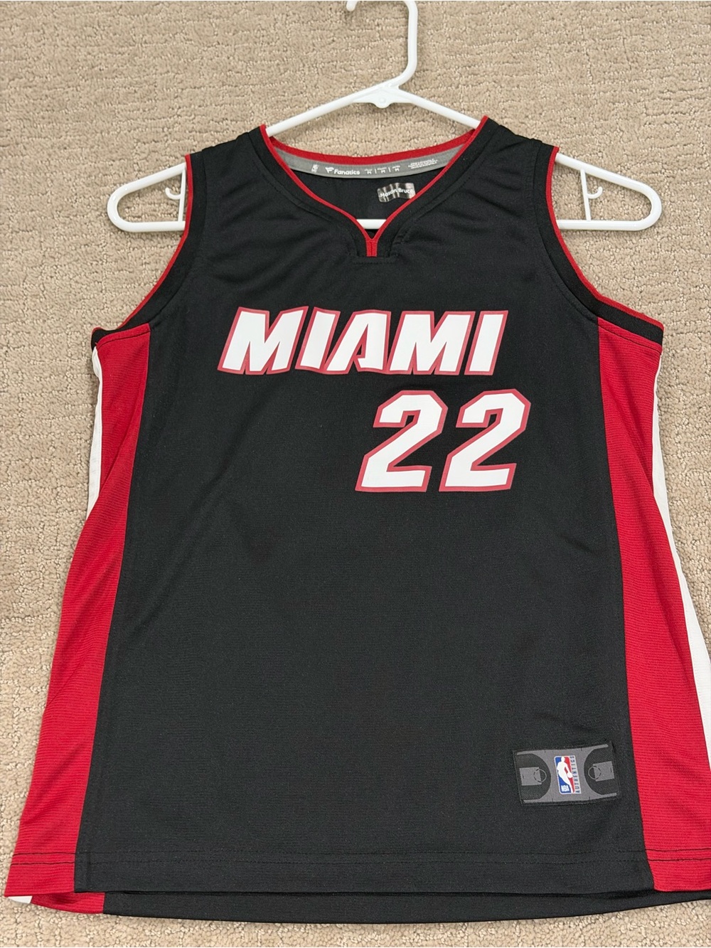 Fanatics Miami Black & Red Basketball Jersey Tank #22 Jimmy Butler